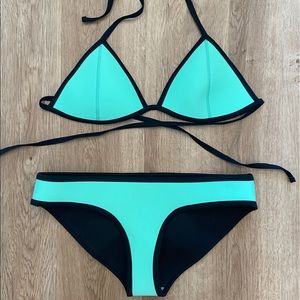 Triangl bikini aqua